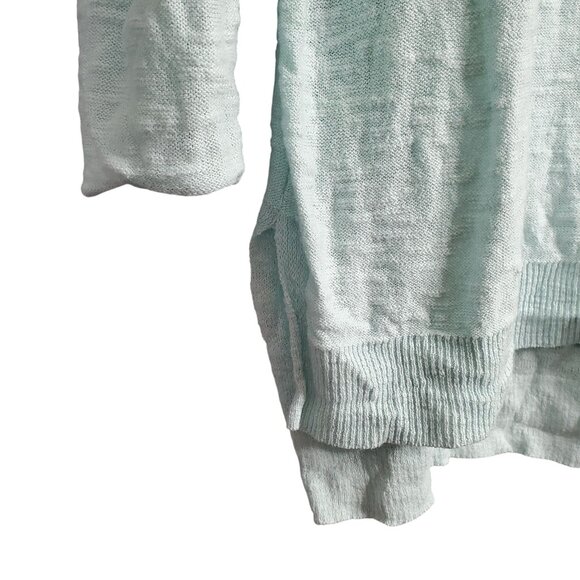 Eileen Fisher Size S Sweater Organic Linen Cotton Light Aqua Sustainable Airy - Picture 8 of 10
